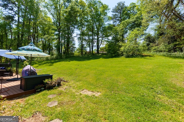 2673 Rainbow Forest Dr, Decatur, GA 30034 - view of yard featuring a wooden deck