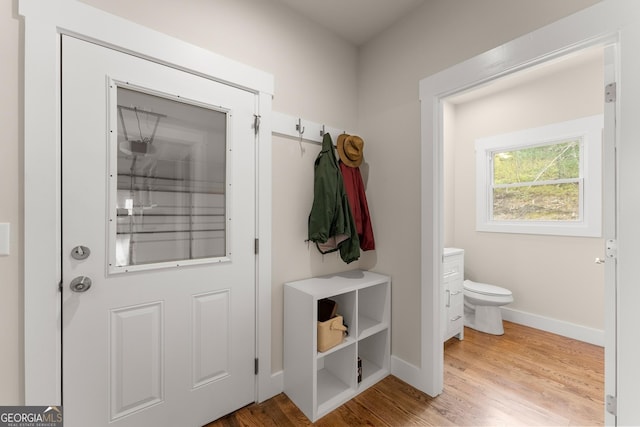 527 Abby, Clayton, GA 30525 - mudroom featuring light wood-type flooring and baseboards