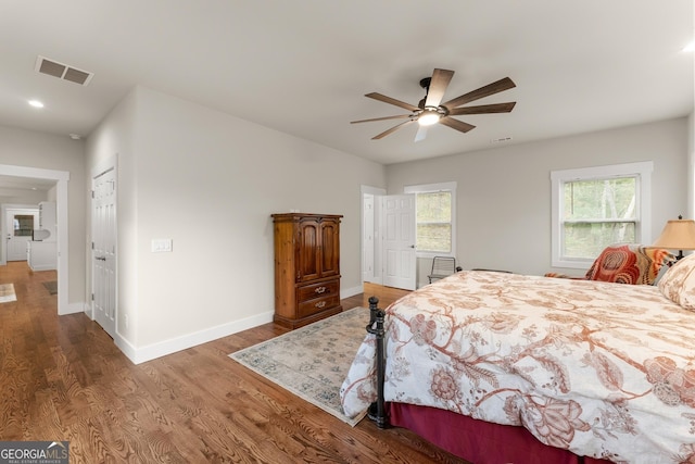 527 Abby, Clayton, GA 30525 - bedroom featuring wood finished floors, a ceiling fan, and recessed lighting
