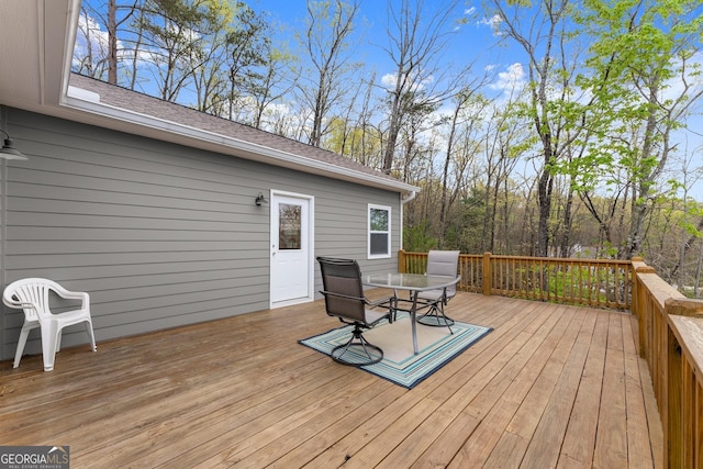 527 Abby, Clayton, GA 30525 - wooden deck with outdoor dining area