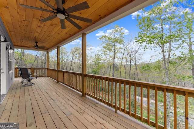 527 Abby, Clayton, GA 30525 - wooden terrace with ceiling fan