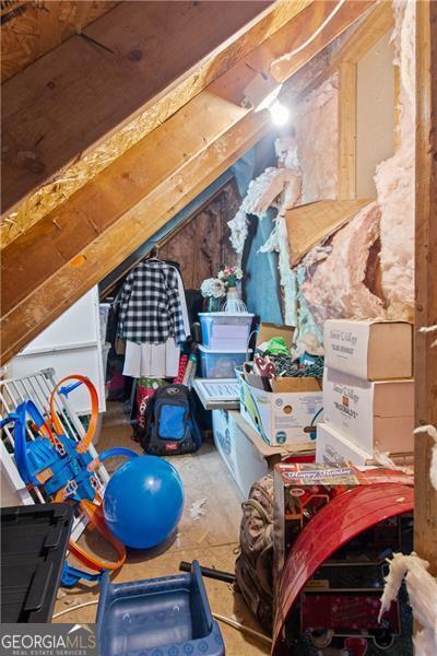 view of unfinished attic