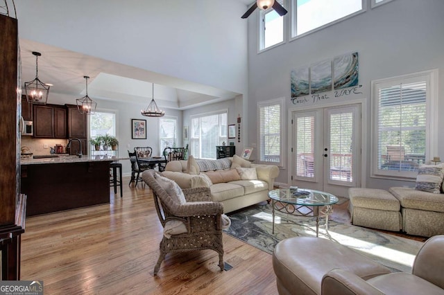 17 Ivy Stone Ct SE, Cartersville, GA 30120 - living room featuring a healthy amount of sunlight, light wood finished floors, and a towering ceiling