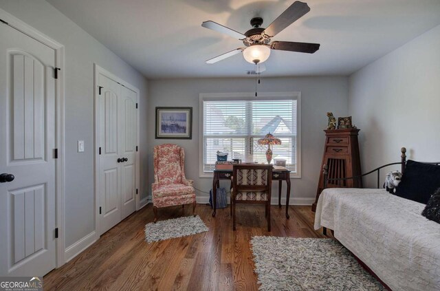 17 Ivy Stone Ct SE, Cartersville, GA 30120 - bedroom featuring baseboards, wood finished floors, and ceiling fan
