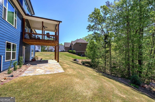 17 Ivy Stone Ct SE, Cartersville, GA 30120 - view of yard with a ceiling fan and a patio area