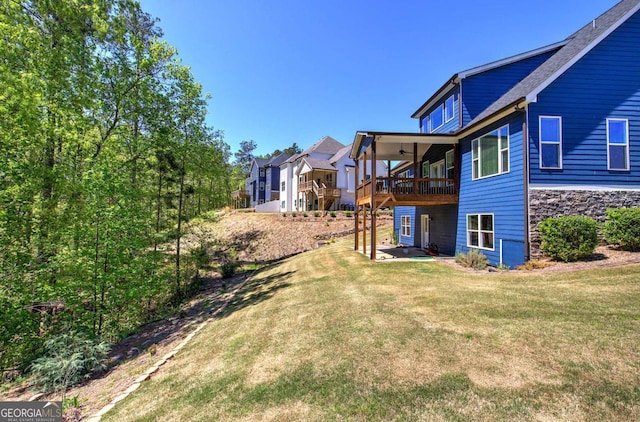 17 Ivy Stone Ct SE, Cartersville, GA 30120 - view of yard with a deck and ceiling fan