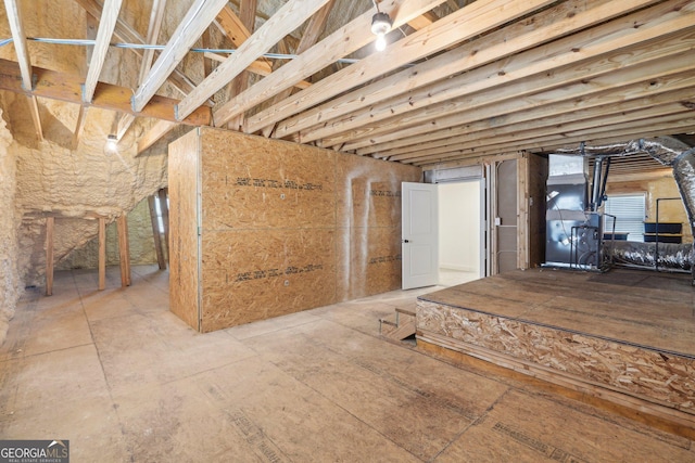 interior space featuring heating unit
