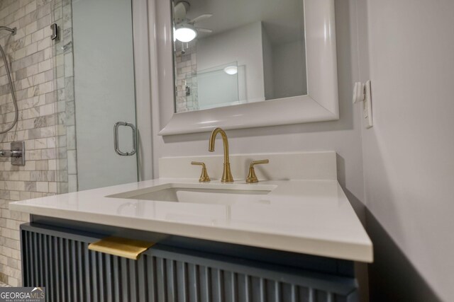 4157 Town Branch Ct SW, Covington, GA 30014 - full bath with vanity, radiator heating unit, and a shower stall