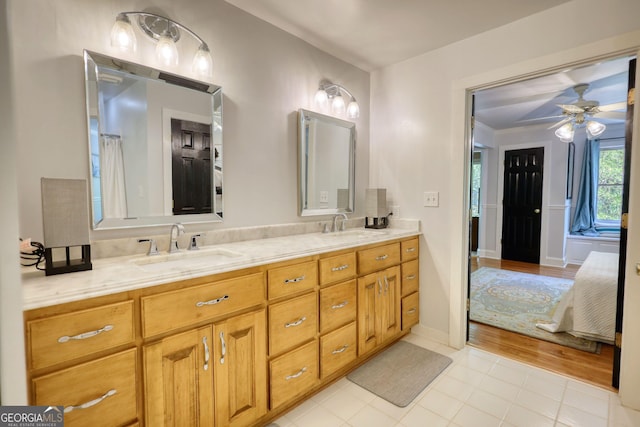 4157 Town Branch Ct SW, Covington, GA 30014 - full bathroom with a sink, tile patterned floors, ensuite bath, and double vanity