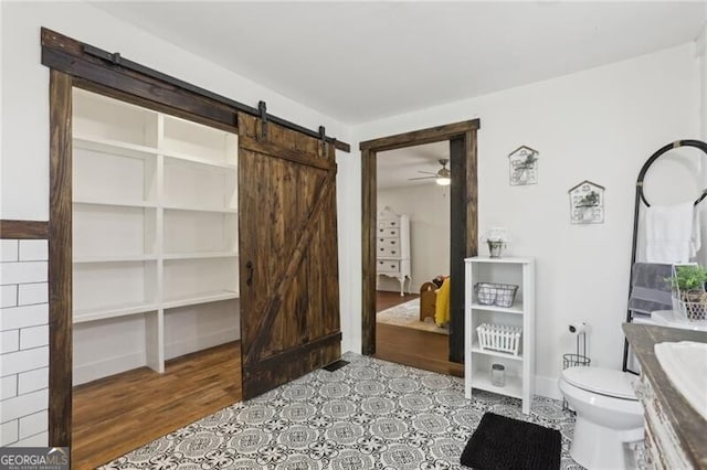 1060 Stephen St, Greensboro, GA 30642 - bathroom featuring vanity and ceiling fan