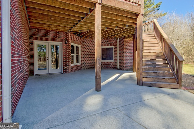 671 Ellison Rd, Tyrone, GA 30290 - view of patio with stairway and french doors
