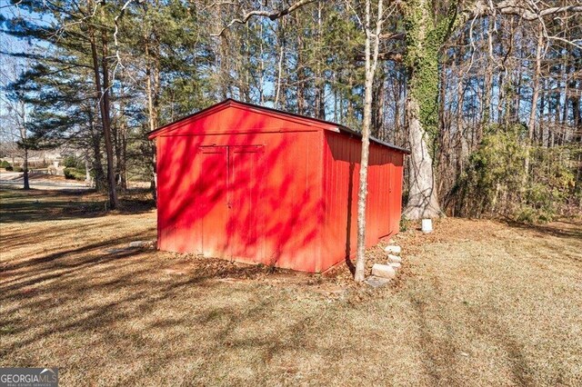 view of shed
