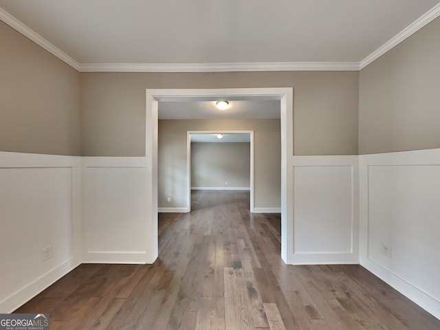 1820 Cobblefield Cir, Dacula, GA 30019 - hallway with ornamental molding and wood finished floors