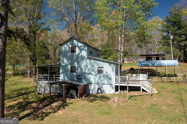 329 Ed King Rd, Blairsville, GA 30512 - rear view of property with a wooden deck and a yard