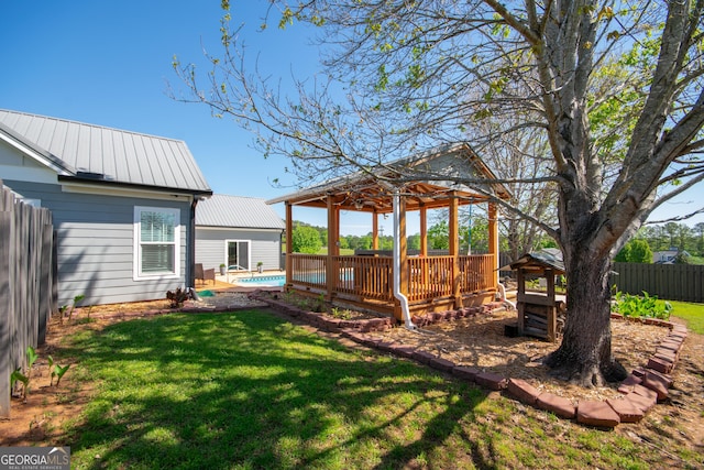 5 Gibson Rd, Newnan, GA 30263 - view of yard featuring a gazebo and a deck