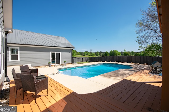 5 Gibson Rd, Newnan, GA 30263 - view of pool featuring a fenced backyard, a deck, and a diving board