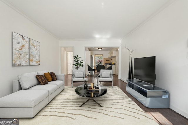 55 Delmont Dr NE Unit D1, Atlanta, GA 30305 - living area featuring wood finished floors and crown molding