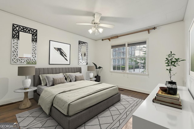 55 Delmont Dr NE Unit D1, Atlanta, GA 30305 - bedroom featuring wood finished floors and ceiling fan