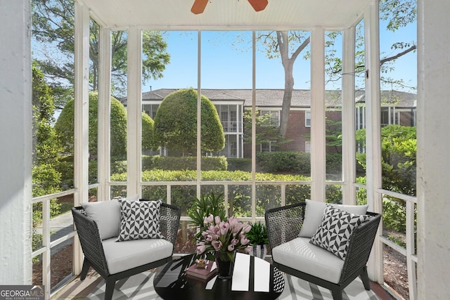 55 Delmont Dr NE Unit D1, Atlanta, GA 30305 - sunroom / solarium featuring ceiling fan and an outdoor living space