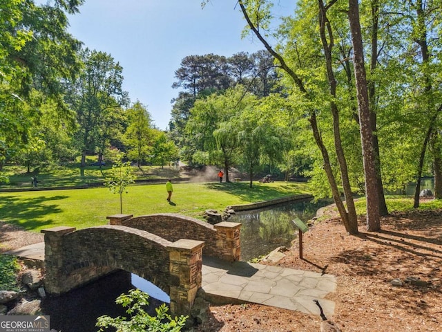 55 Delmont Dr NE Unit D1, Atlanta, GA 30305 - surrounding community featuring a lawn and view of scattered trees
