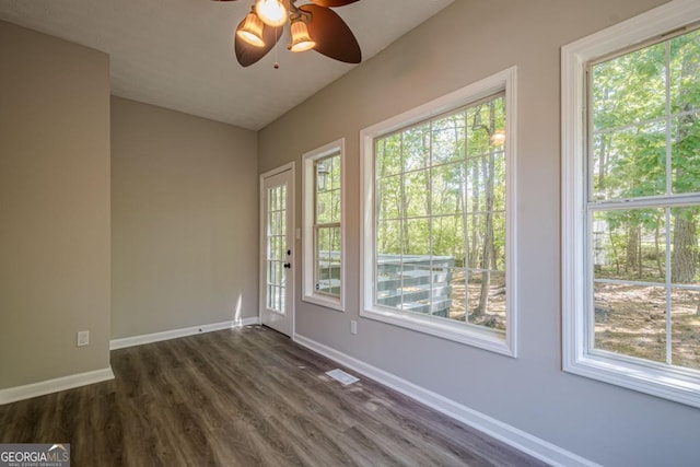 1331 Windage Ct SW, Marietta, GA 30008 - spare room with a ceiling fan and dark wood-type flooring