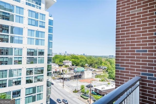 balcony with a view of city