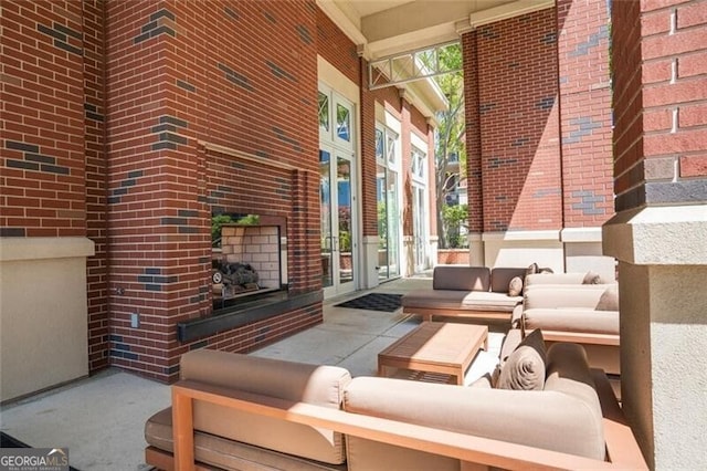view of patio featuring an outdoor living space
