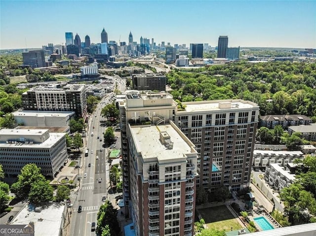 drone / aerial view featuring a view of city