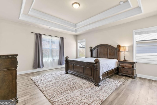 1602 Dover Creek Ln, Lawrenceville, GA 30045 - bedroom with a tray ceiling and light wood finished floors