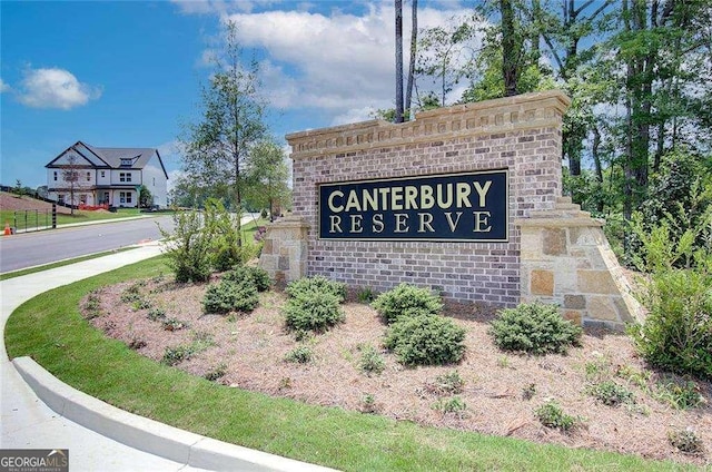 view of community sign