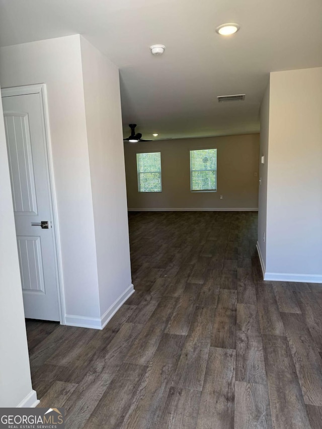 124 Shenandoah Ln, Lagrange, GA 30241 - empty room with baseboards, wood finished floors, visible vents, and a ceiling fan