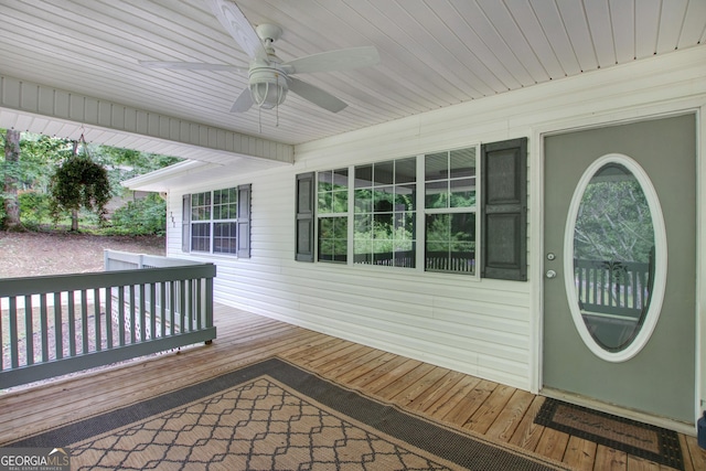 201 Oakdale Dr, Cornelia, GA 30531 - deck with ceiling fan