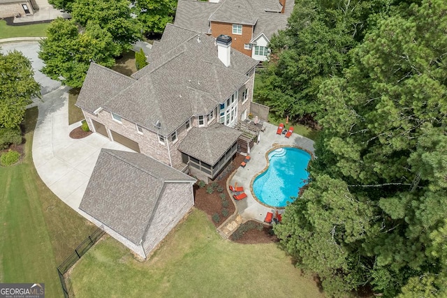 birds eye view of property