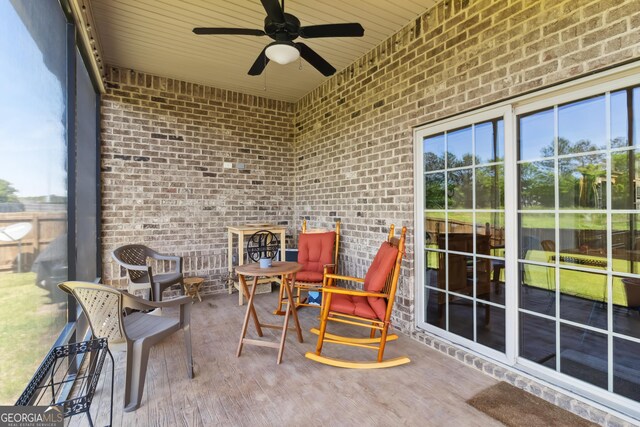 906 Abingdon Cv, Bonaire, GA 31005 - sunroom with a ceiling fan and healthy amount of natural light