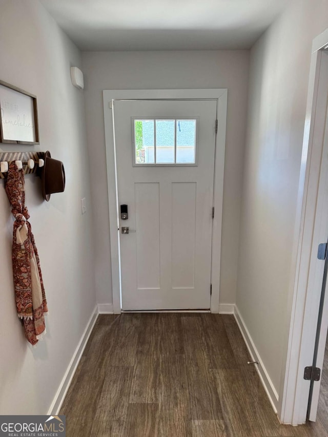 719 Windstream Dr Unit B61, Lagrange, GA 30241 - doorway to outside with baseboards and dark wood-style floors