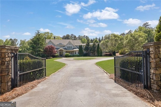 690 Ebenezer Rd, Milton, GA 30075 - view of road featuring a gated entry, a gate, and aphalt driveway