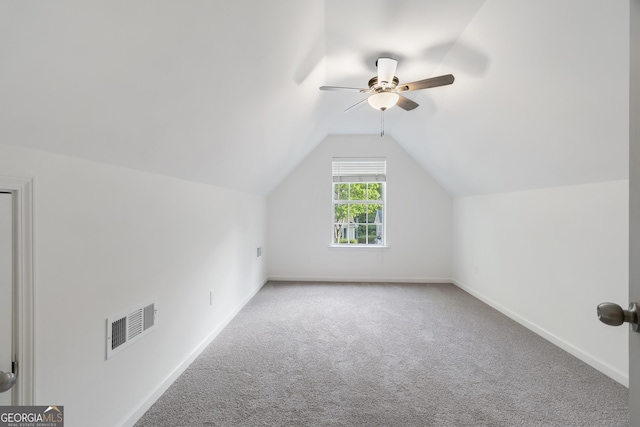 103 St Albans Way, Peachtree City, GA 30269 - bonus room featuring visible vents, baseboards, carpet floors, and lofted ceiling