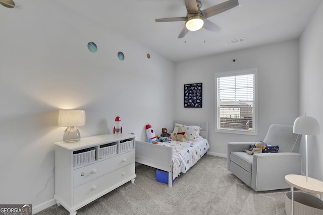 7108 Birch View Ct, Flowery Branch, GA 30542 - carpeted bedroom featuring baseboards and ceiling fan