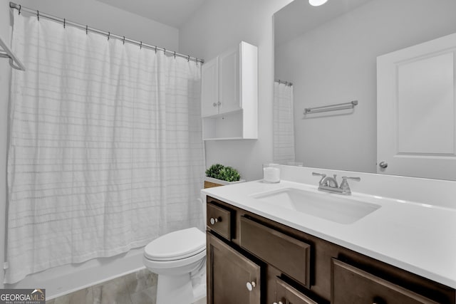 7108 Birch View Ct, Flowery Branch, GA 30542 - full bathroom with vanity and shower / bath combination with curtain