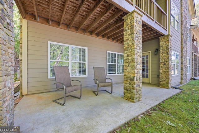 view of patio / terrace featuring a balcony