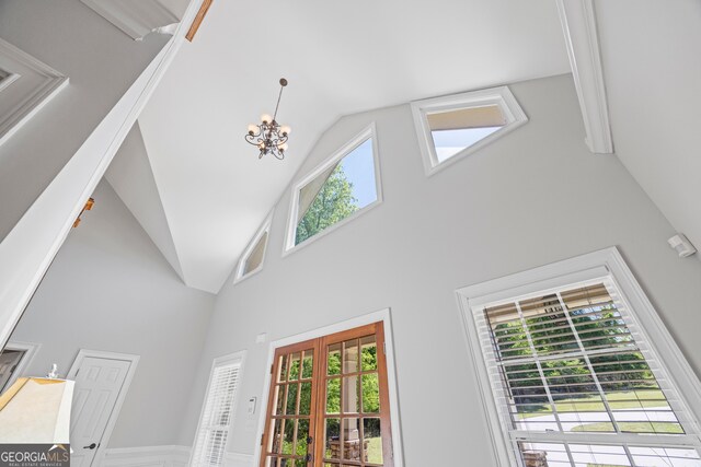 details featuring a notable chandelier