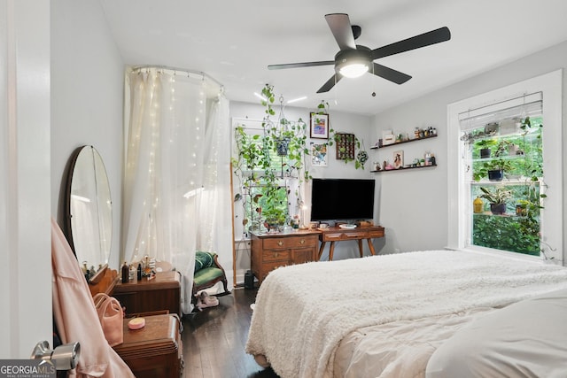 bedroom with wood-type flooring
