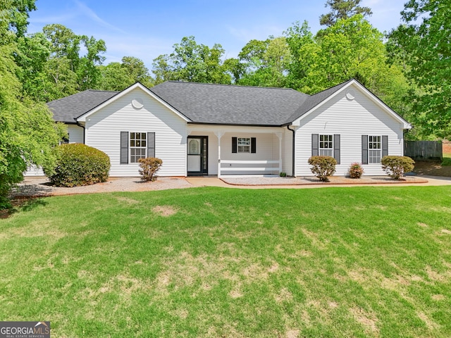 120 Hidden Brook Trl, Newnan, GA 30265 - ranch-style home with a shingled roof and covered porch