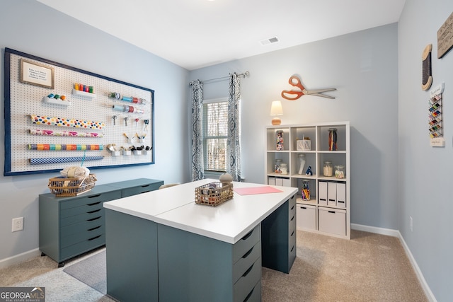 113 Silver Leaf Trce, Douglasville, GA 30134 - home office featuring visible vents, baseboards, and light carpet