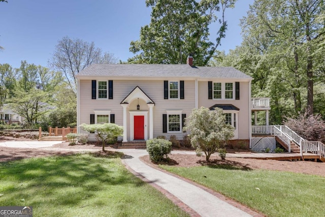 490 Mcwhorter Dr, Athens, GA 30606 - colonial home with a chimney and a front lawn