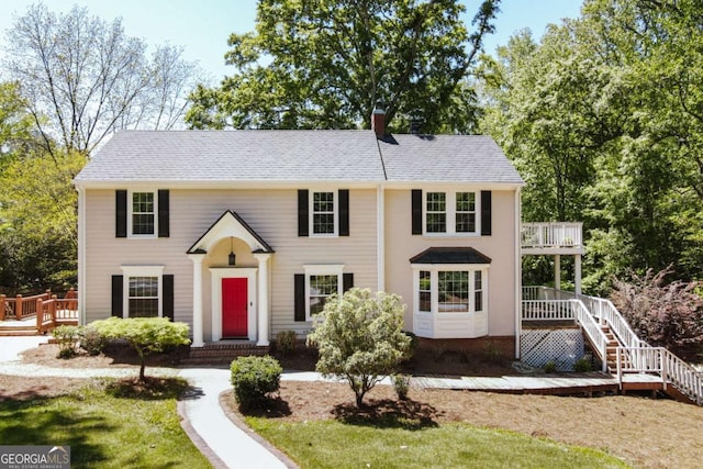 490 Mcwhorter Dr, Athens, GA 30606 - colonial-style house featuring a chimney and a deck