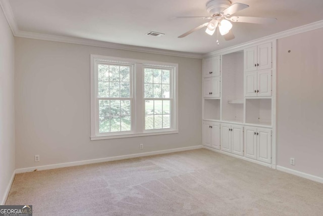 490 Mcwhorter Dr, Athens, GA 30606 - empty room with light carpet, ceiling fan, and ornamental molding