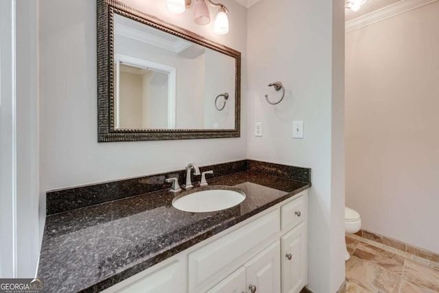 490 Mcwhorter Dr, Athens, GA 30606 - half bath featuring ornamental molding and vanity