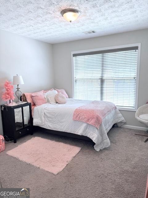 622 River Rock Cir, Jefferson, GA 30549 - bedroom with multiple windows, carpet flooring, a textured ceiling, and baseboards