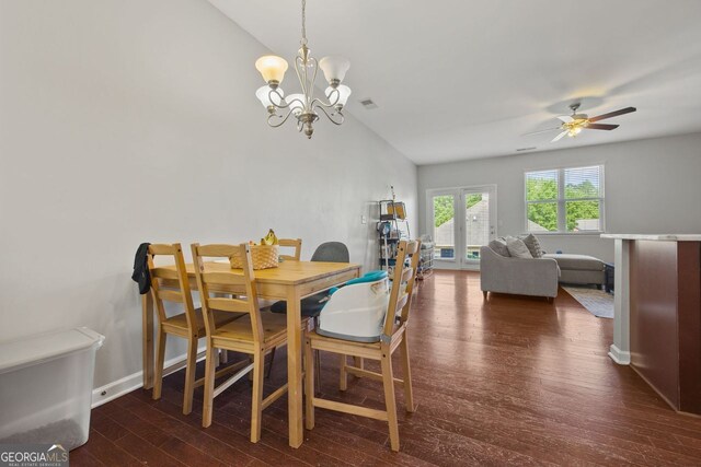 3203 Cyrus Point Ln, Kennesaw, GA 30152 - living room featuring a ceiling fan and dark wood-style flooring